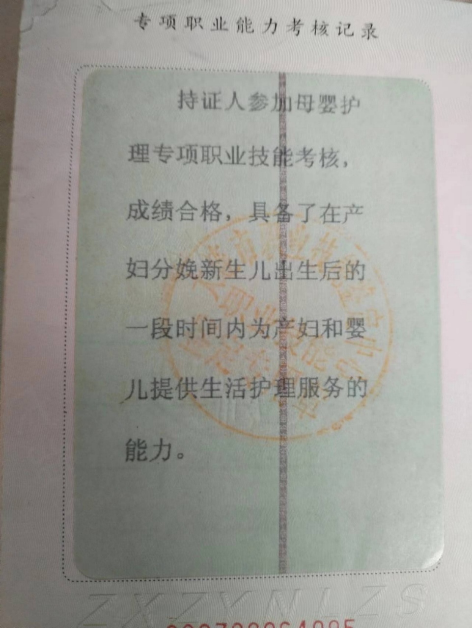 方阿姨职业证书4
