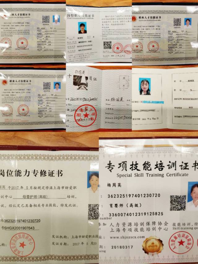 杨阿姨职业证书9