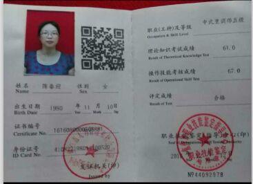 陈阿姨职业证书2