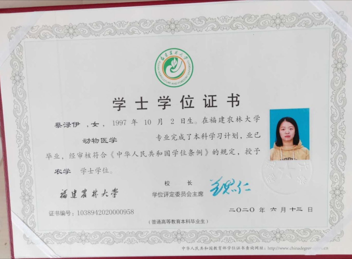 蔡阿姨职业证书1