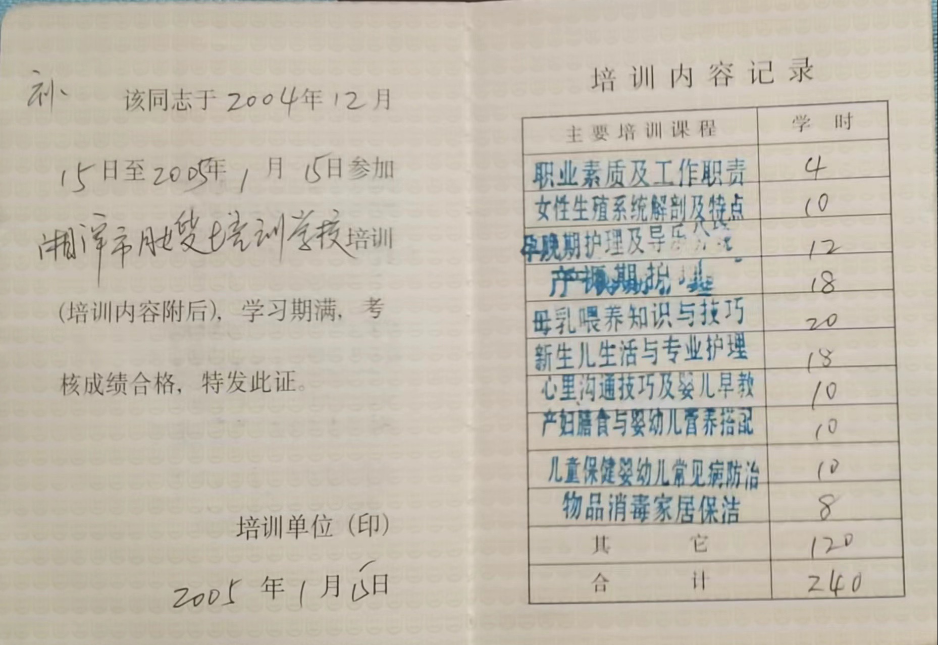 裴阿姨职业证书2