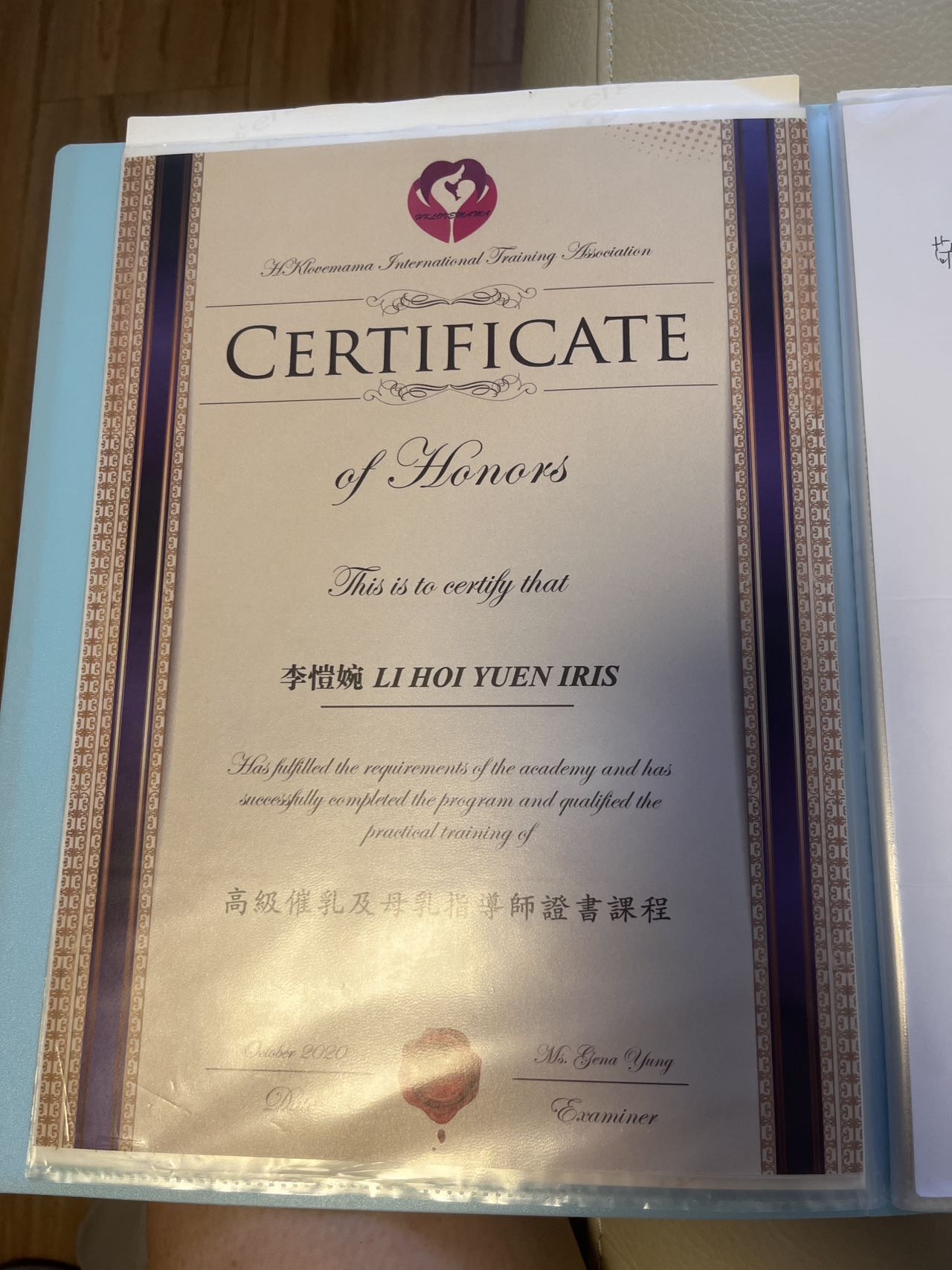 李阿姨职业证书1