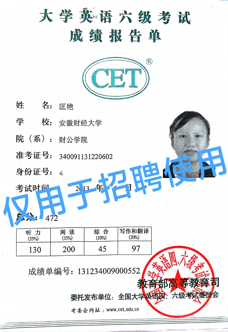 匡阿姨职业证书4