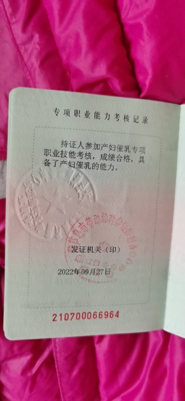 杜阿姨职业证书8