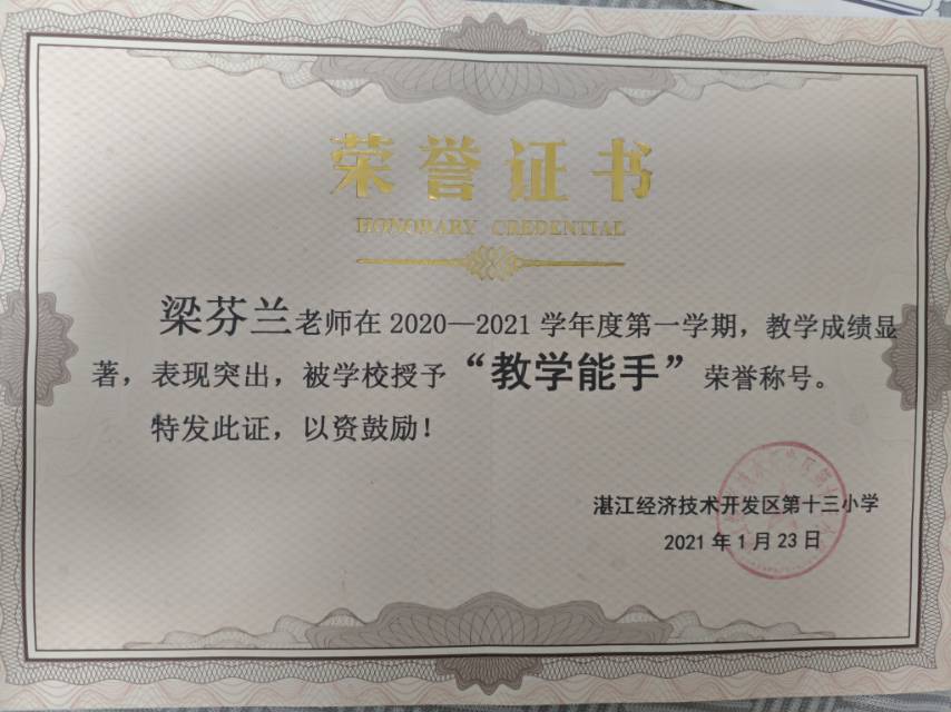 梁阿姨职业证书5